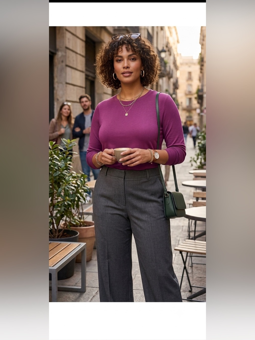 Zenana Outfitters Crewneck Top - Plum - Picture 1 of 4